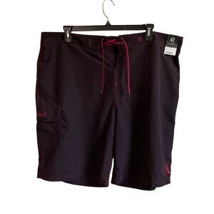 Hurley Men’s Dark Maroon Board Shorts - Size 42 - NEW